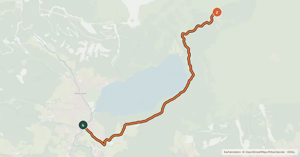 Kartenübersicht der Radroute Seewiese Altaussee S110