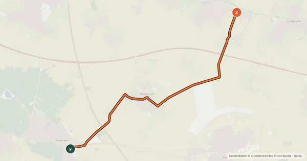 Kartenübersicht der Radroute Selfkant (44) - Gangelt (55)