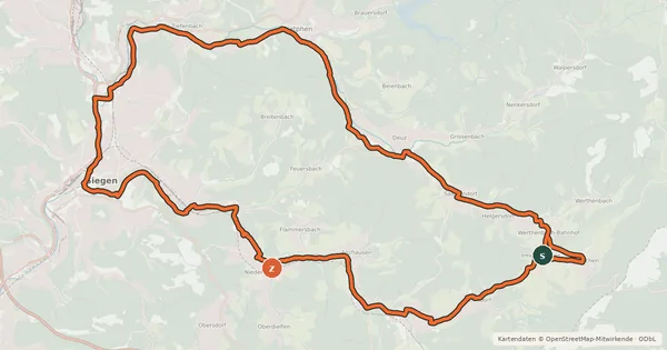 Kartenübersicht der Radroute SI 2