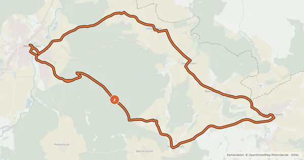 Kartenübersicht der Radroute Sibyllen-Radweg