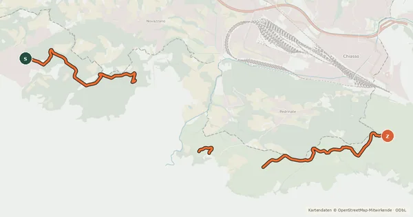 Kartenübersicht der Radroute SICAI Ciclo