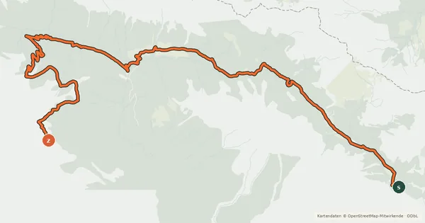Kartenübersicht der Radroute SICAI Ciclo