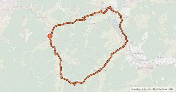 Kartenübersicht der Radroute SilbererzTour