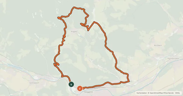 Kartenübersicht der Radroute Silbersbergstrecke