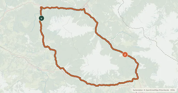 Kartenübersicht der Radroute Skulpturenradweg Steinbergrunde