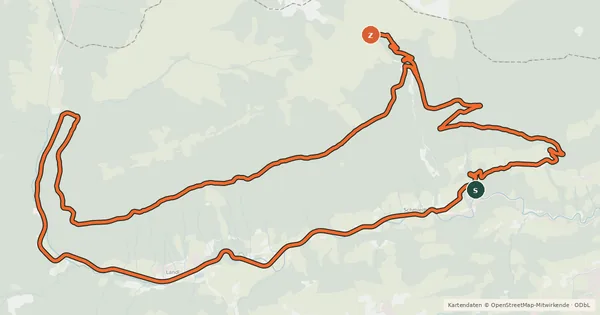 Kartenübersicht der Radroute Sonnbergtour