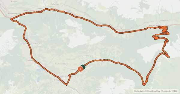 Kartenübersicht der Radroute Sonnenkopf Tour