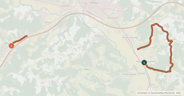 Kartenübersicht der Radroute Sonnentour, Alternativen