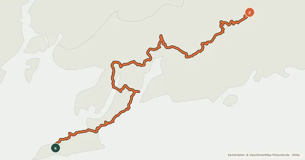 Kartenübersicht der Radroute South by Cycle bikepacking route