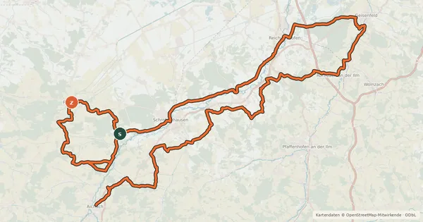 Kartenübersicht der Radroute Spargel-Radwanderweg