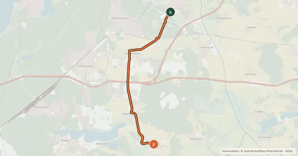 Kartenübersicht der Radroute Spargelroute