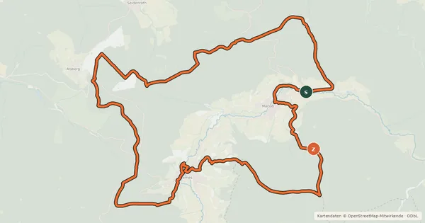 Kartenübersicht der Radroute Spessart Biken (11) - Rhönblick