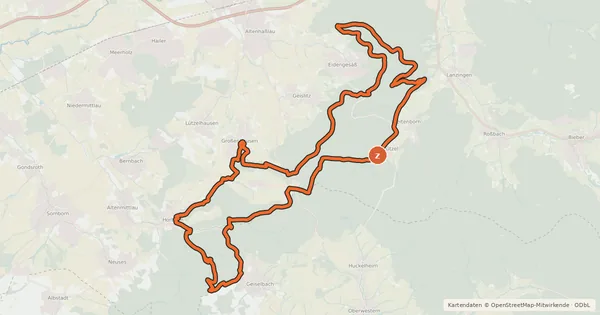 Kartenübersicht der Radroute Spessart Biken (20) - Gerichtswald-Pfade