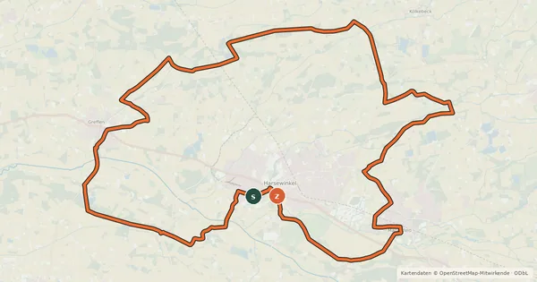 Kartenübersicht der Radroute Spökenkieker-Route