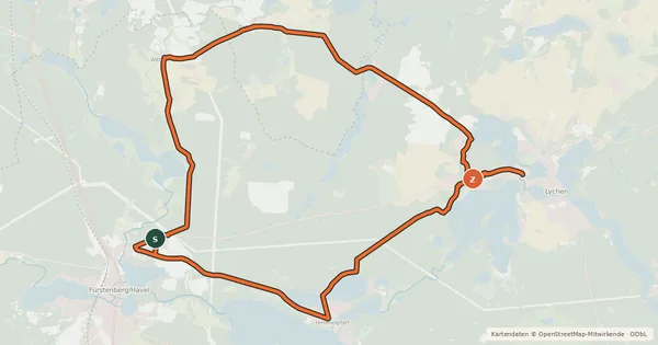 Kartenübersicht der Radroute Spurensuche-Rundweg