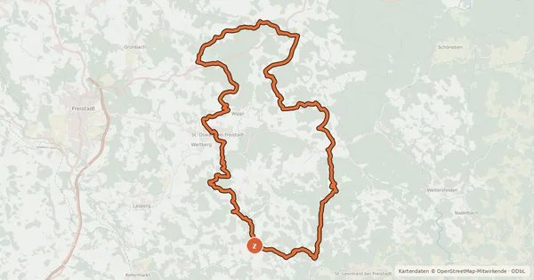Kartenübersicht der Radroute St. Oswald Runde 2 (106)