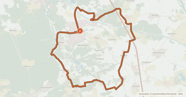 Kartenübersicht der Radroute Stadt Hilpoltstein 1