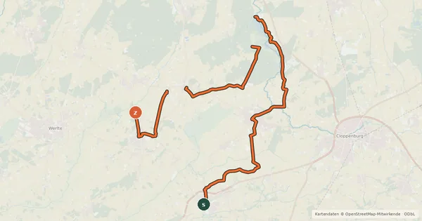 Kartenübersicht der Radroute Stadt Land Fluss