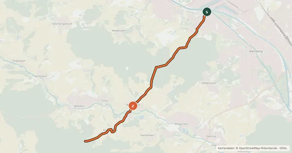 Kartenübersicht der Radroute Stadt Land Fluss Tour
