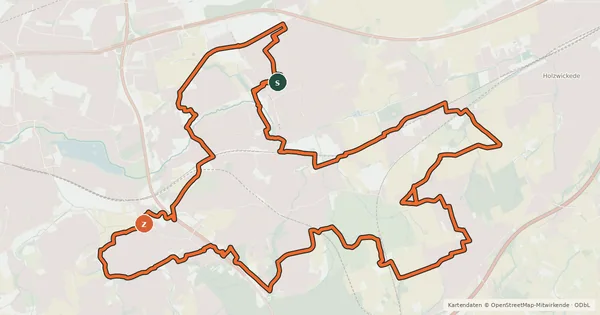 Kartenübersicht der Radroute Stadtbezirk-Aplerbeck-Rundtour
