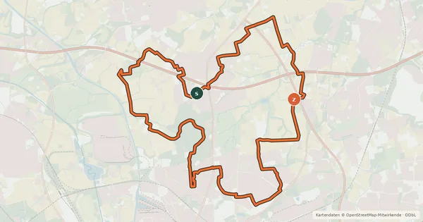 Kartenübersicht der Radroute Stadtbezirk-Eving-Rundtour
