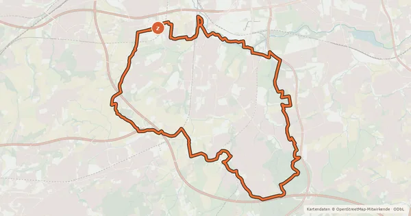 Kartenübersicht der Radroute Stadtbezirk-Hombruch-Rundtour