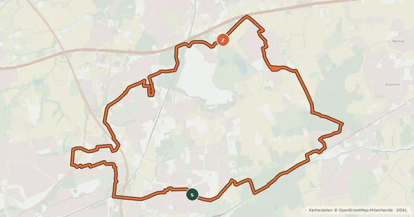 Kartenübersicht der Radroute Stadtbezirk-Scharnhorst-Rundtour