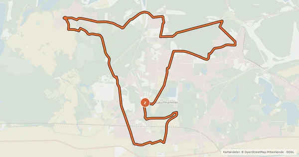 Kartenübersicht der Radroute Stadthistorischen Tour Lauchhammer