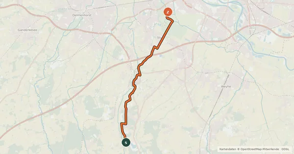 Kartenübersicht der Radroute StadtLandFluss