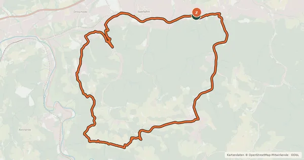 Kartenübersicht der Radroute Stadtwaldroute 1