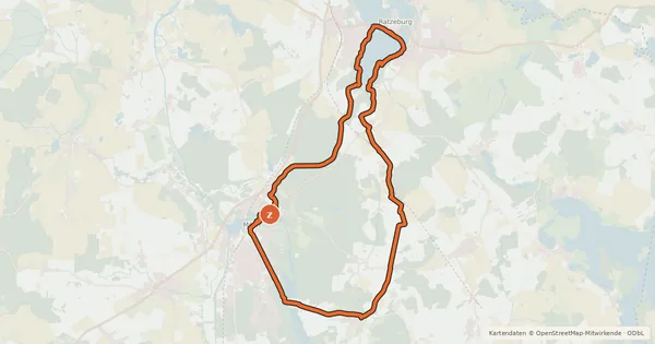 Kartenübersicht der Radroute Städtetour Mölln-Ratzeburg