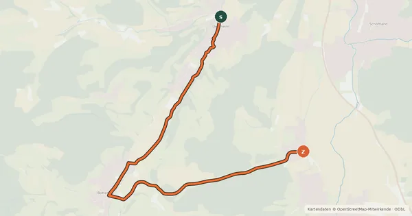 Kartenübersicht der Radroute Staffelbach-Uerkheim