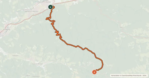 Kartenübersicht der Radroute Stanglalm-Rundtour