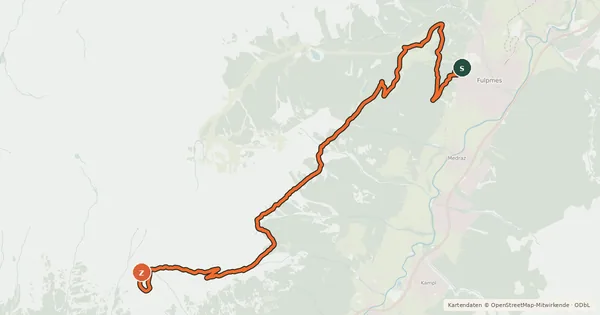 Kartenübersicht der Radroute Starkenburger Hütte