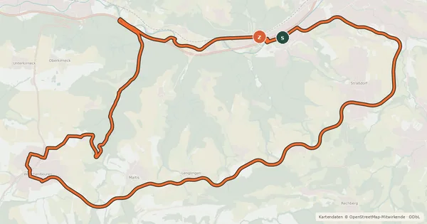 Kartenübersicht der Radroute Stauferschleife
