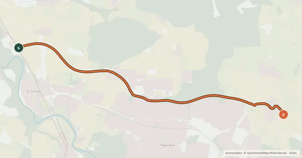 Kartenübersicht der Radroute Stein _ Oberwalchen
