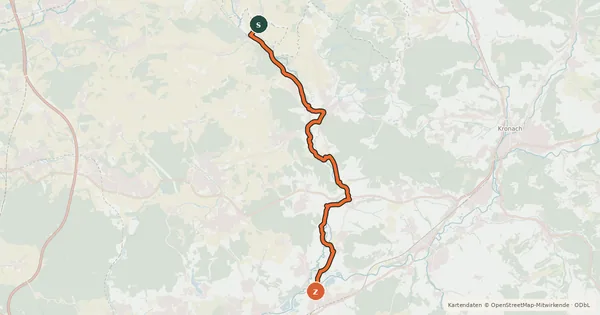 Kartenübersicht der Radroute Steinachtalradweg