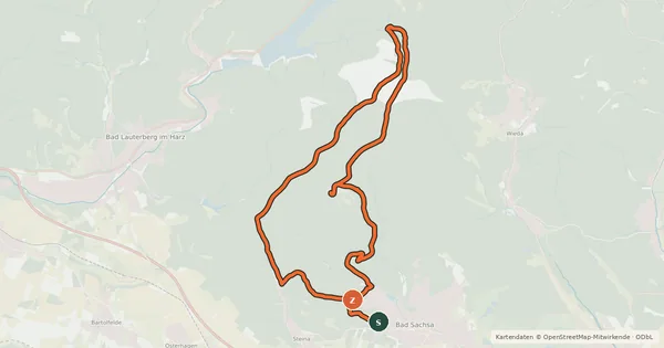 Kartenübersicht der Radroute Steinaer Bachtour BS2