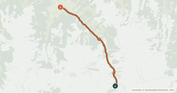 Kartenübersicht der Radroute Steinbergalm