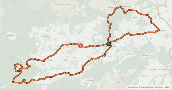 Kartenübersicht der Radroute Steinige Tour (HO 6)