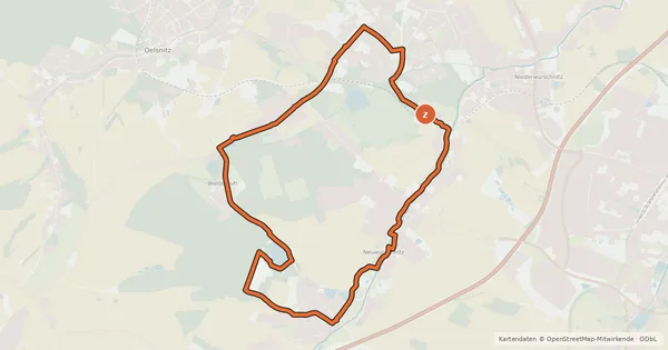 Kartenübersicht der Radroute Steinkohlenweg Oelsnitzer Runde