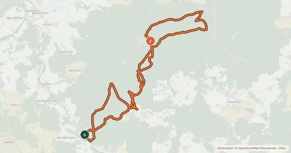 Kartenübersicht der Radroute Steinwald-Trailrunde