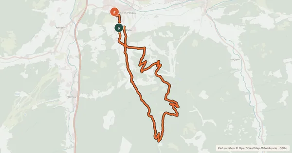 Kartenübersicht der Radroute Steinwand Runde