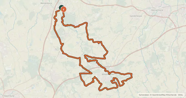 Kartenübersicht der Radroute SteinZeitspuren-Tour