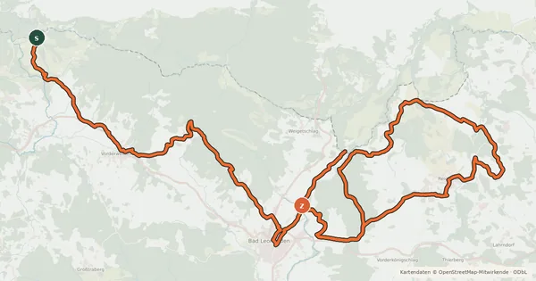 Kartenübersicht der Radroute Sterngartl-Nord
