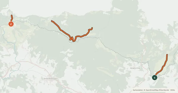 Kartenübersicht der Radroute Sterngartl-Runde CZ