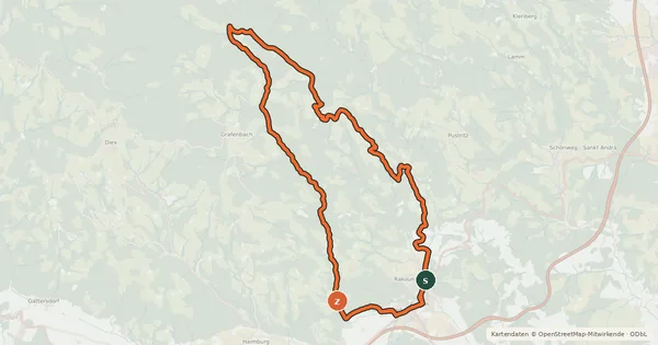 Kartenübersicht der Radroute Stiftergraben-Tour