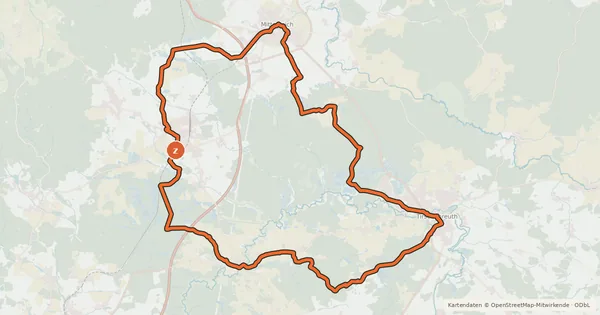 Kartenübersicht der Radroute Stiftländer Karpfenradweg