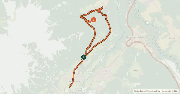 Kartenübersicht der Radroute Stockerhof