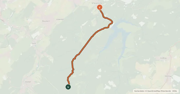 Kartenübersicht der Radroute Stolberg (04) - Stolberg (97)